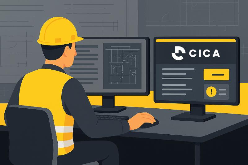 Construction professional using CICA AI